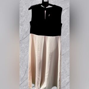 Ann Taylor Black and Cream Sleeveless Dress